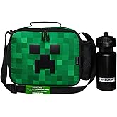 Minecraft Insulated Lunch Bag for Kids Creeper Lunchbox for Boys School Supplies Food Carrier Snacks Picnic Beach Days Travel Gamer Gifts for Kids (Green)
