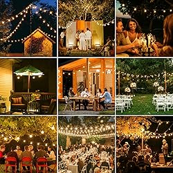 ZJOJO Solar Outdoor String Lights 35FT G40 Globe