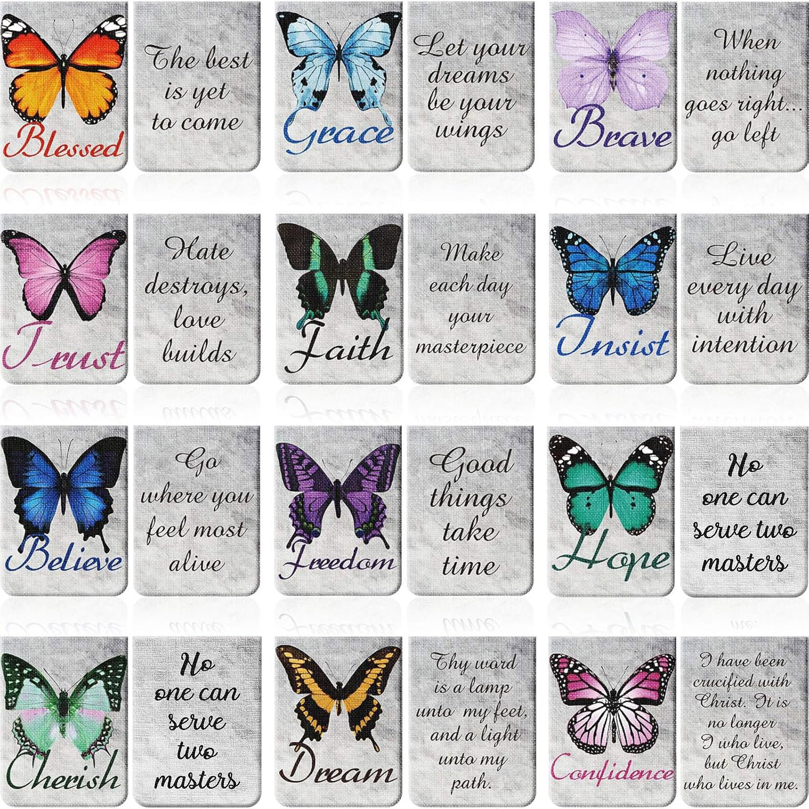 12 Pcs Bible Verse Magnetic Bookmarks - Christian Scripture Inspirational Book Marks with Boxes - Religious Motivational Book Marker Prayer Page Clips for Women & Men Reading Gifts
