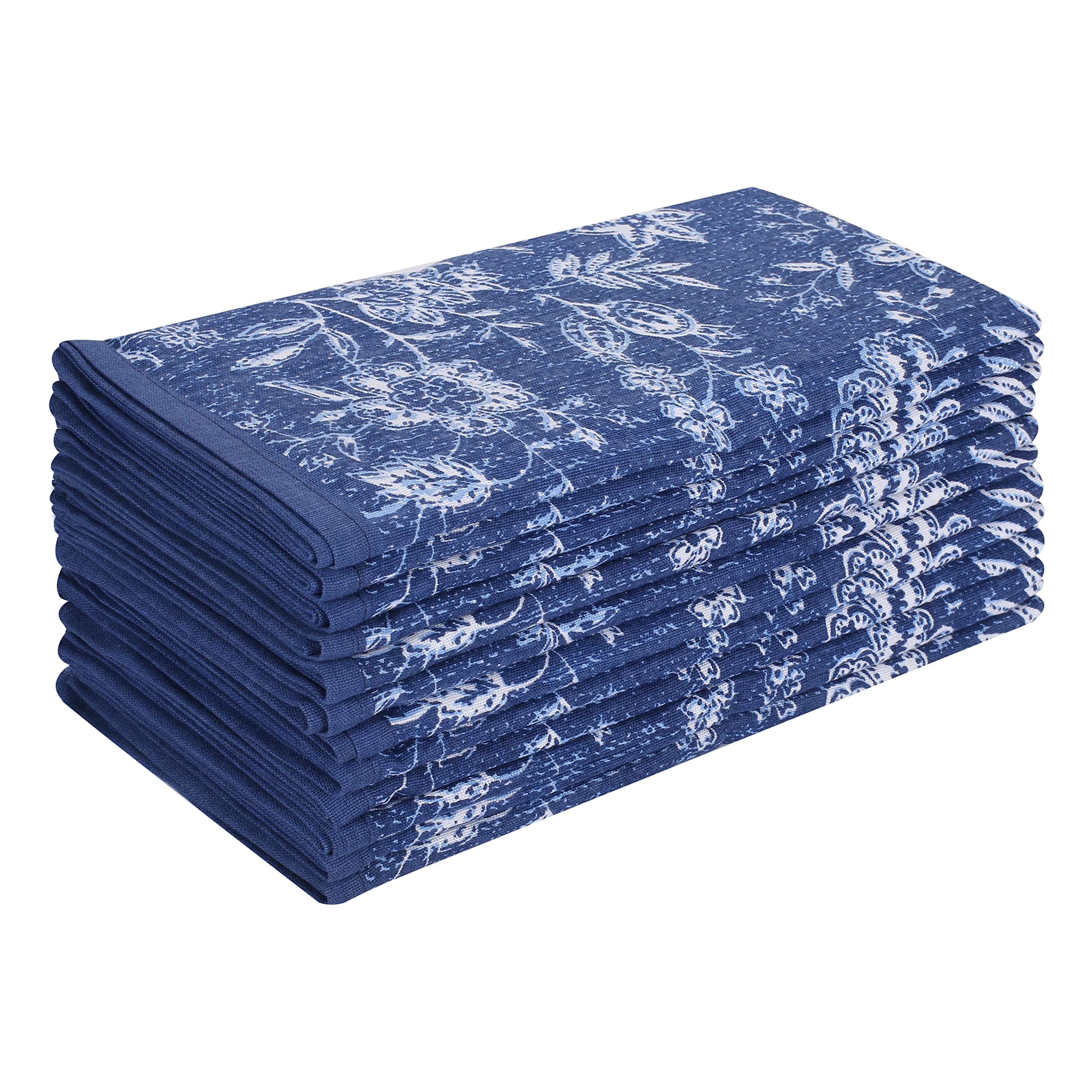 Fingercraft Cloth Napkins Set of 12 Cotton Linen Blend Printed Dinner Napkins Perfect for Parties Dinners Weddings Cocktail Christmas Napkins Cloth 20x20 Marlo Thomas