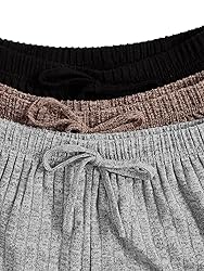 GORGLITTER Women's 3 Sets Ribbed Pajamas Set