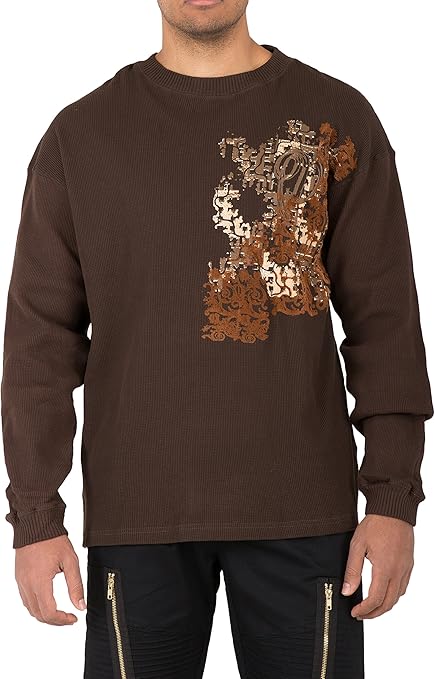 mens long sleeve waffle