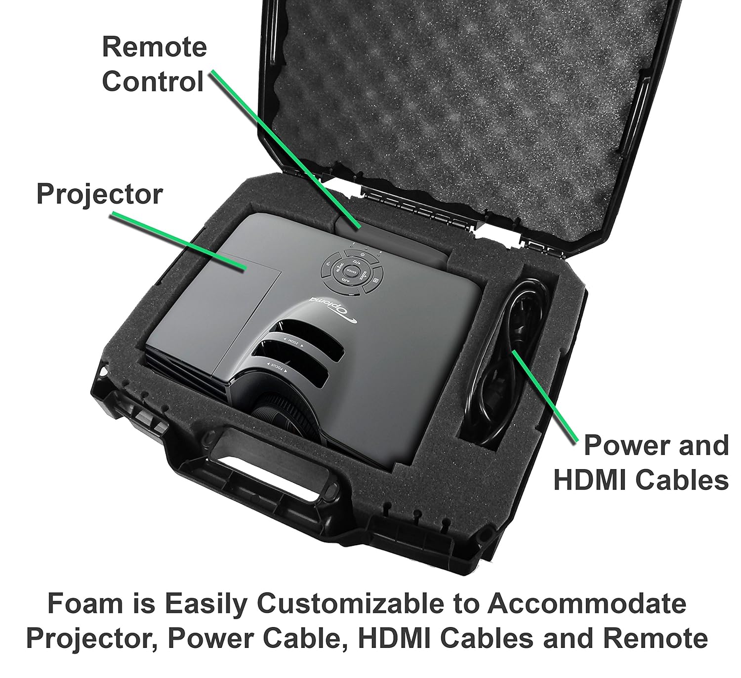 WORKFORCE - Funda rígida para proyector de vídeo, con espuma ...