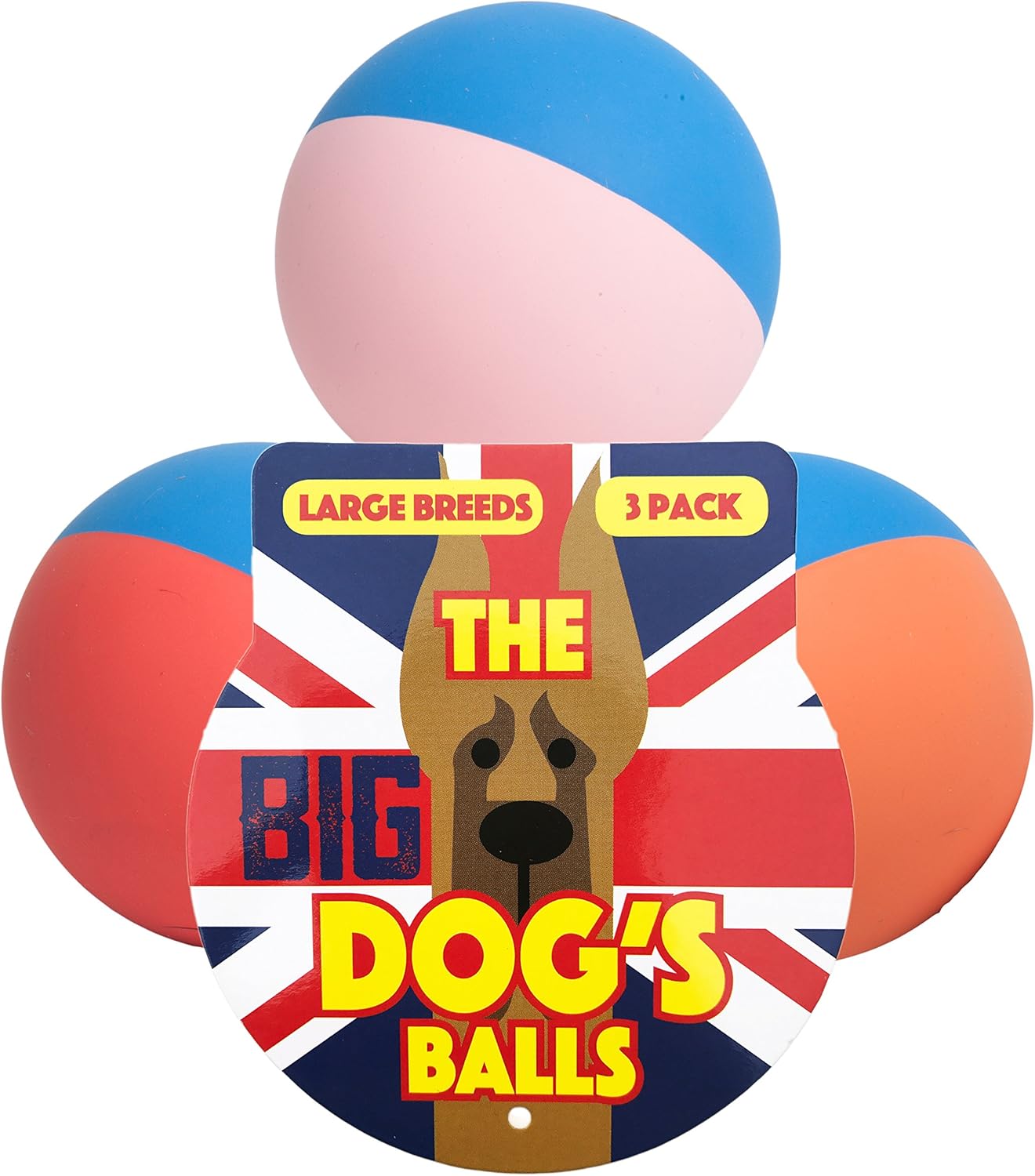 The Big Dog's Rubber Balls, 3 Premium Large Rubber Dog Balls (3 Inches