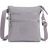AOCINA Nylon Crossbody Bags for Women Multi Pocket Small Cross Body Purse Lightweight Travel Phone Purses Shoulder Handbags