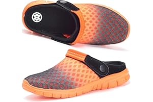 Hsyooes Mens Womens Mules & Clogs Garden Shoes Summer Breathable Mesh Slippers Non-Slip Outdoor Beach Sandals Unisex