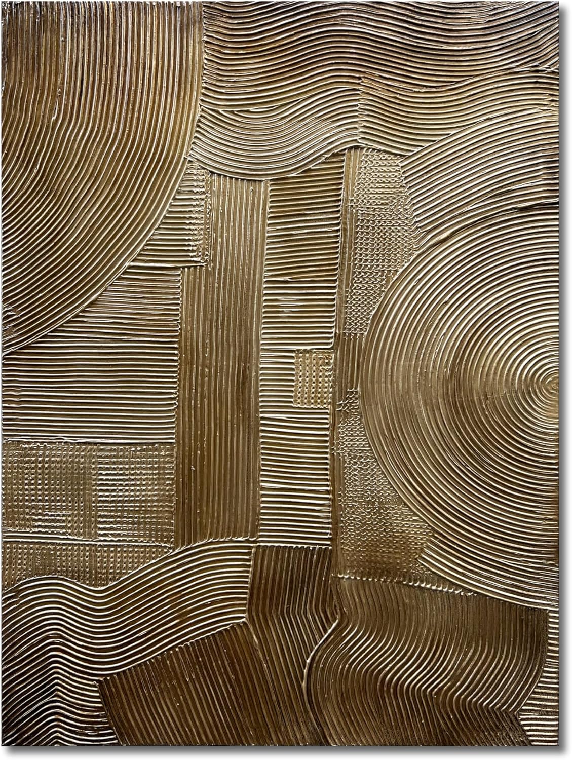 Paintings - NANKAI Modern Abstract Painting 40x28 Inch Gold Textured Wall Art Deco Painting Frame Art Oil Painting