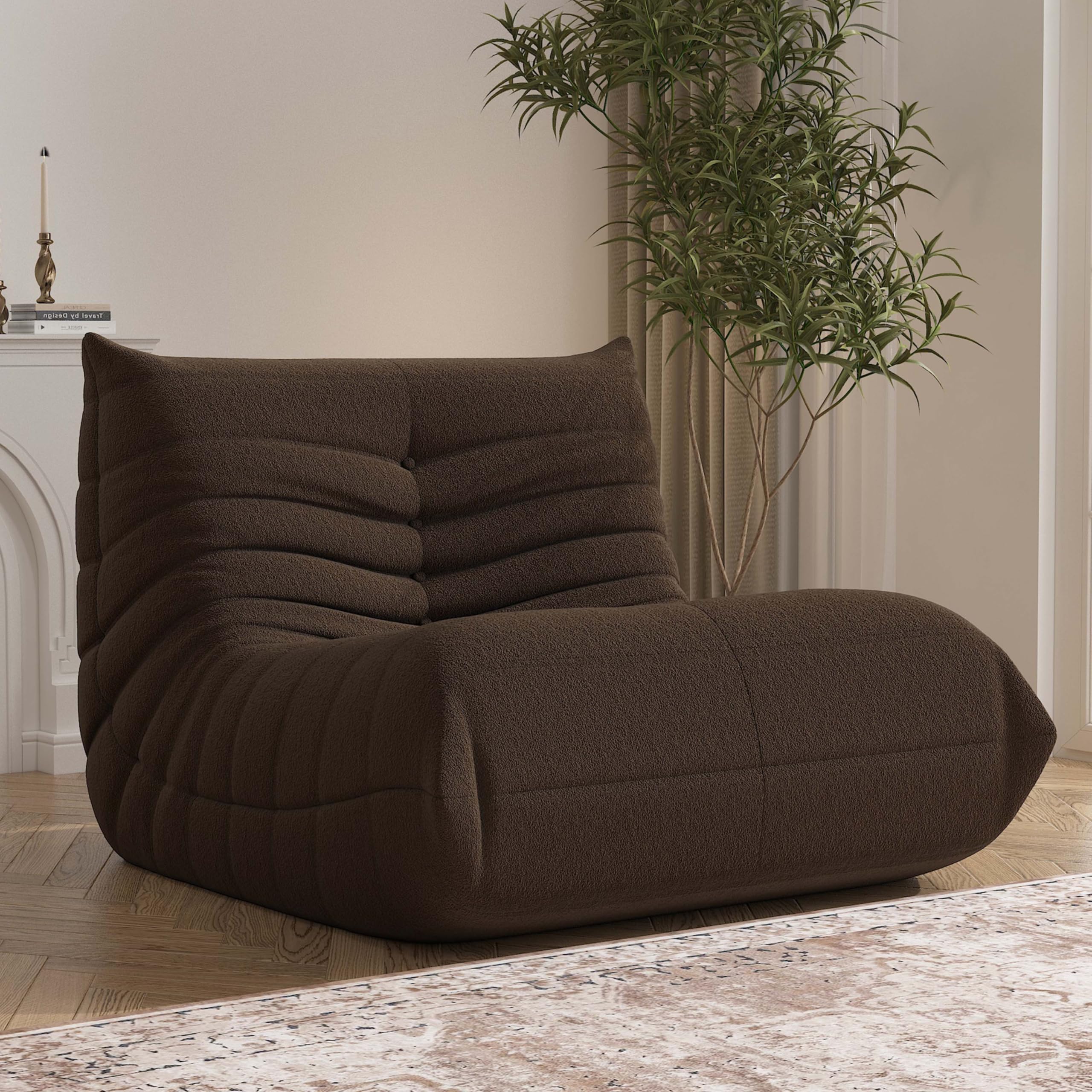Photo 1 of Bean Bag Chair, Memory Foam Bean Bag Sofa Large Bean Bag Chair for Adults, Bean Bag Chairs for Teens with High Density Comfortable Foam, Bean Bag for Living Room, Bedroom (Coffee)