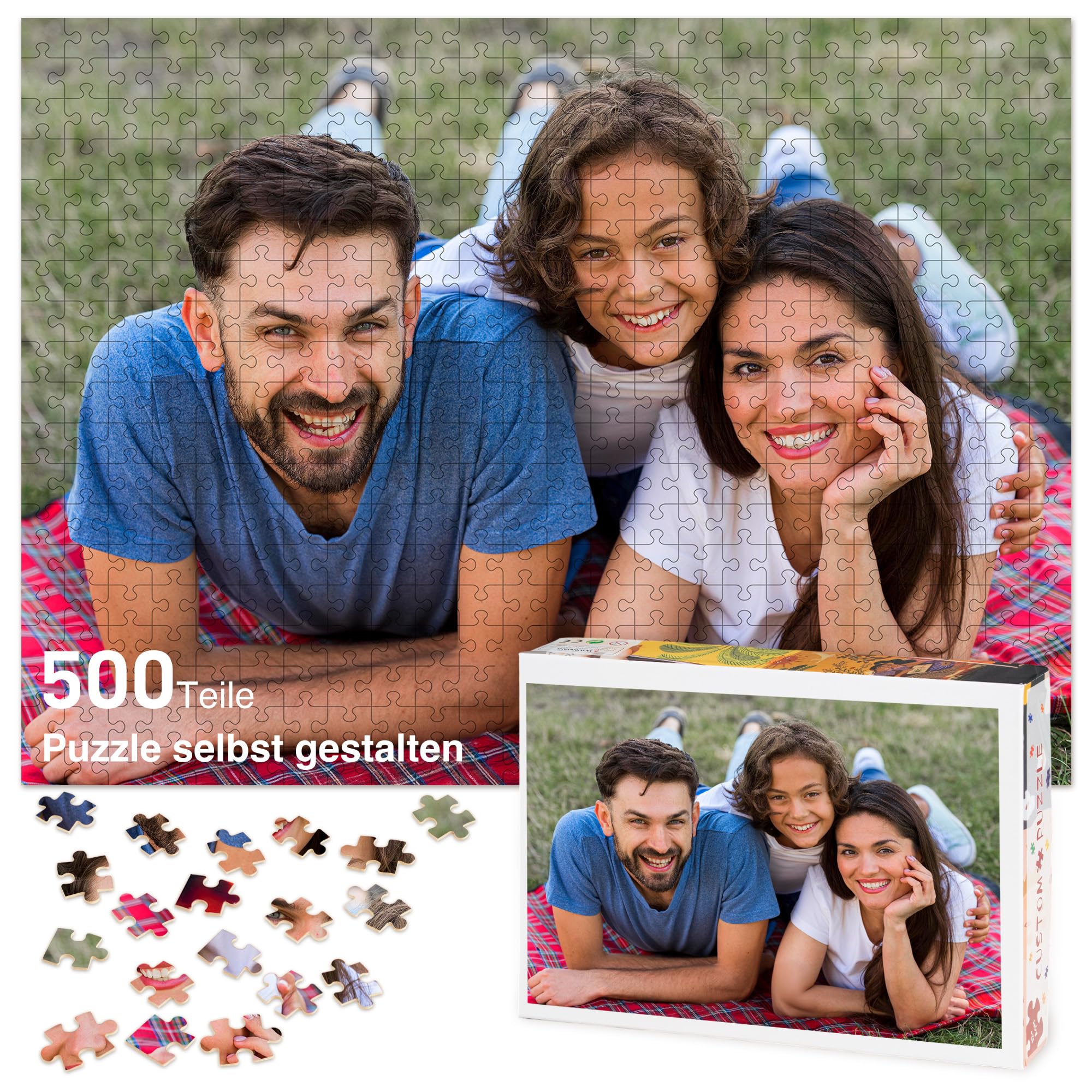 Easycosy Personalisiertes Puzzle mit eigenem Foto - 1000/500/300 Teile: Gestalte selbst Puzzle mit Bild Fotopuzzle - personalisierte Geschenke für Kinder Frauen Freundin Paare Partner zum Geburtstag 7