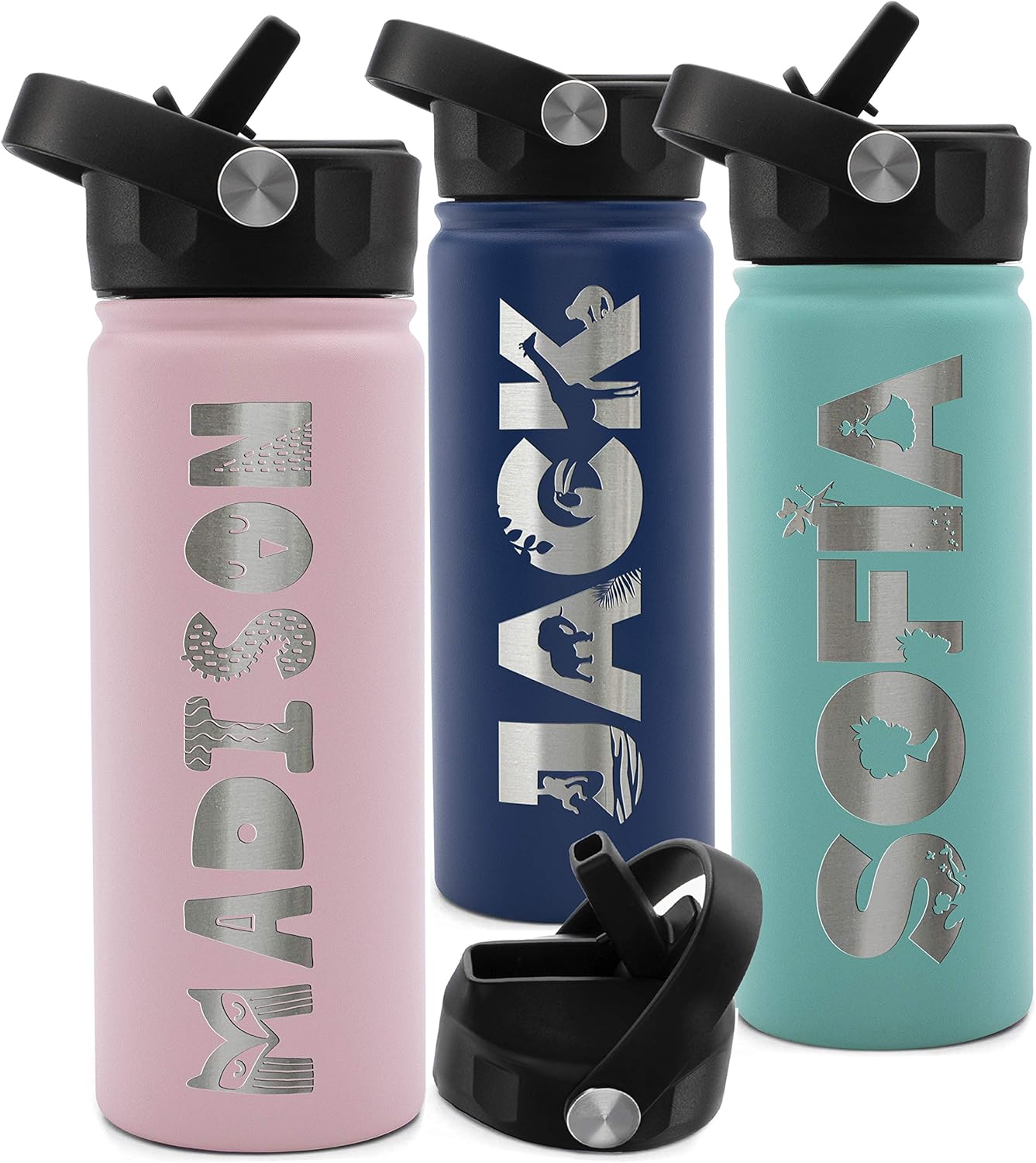 Personalized Engraved Water Bottle for Boys Kids Metal Bottle