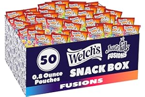 Welch's Fruit Snacks, Juicefuls Fusions, Assorted Fruit Flavor, Stocking Stuffers, Bulk Pack, Gluten Free, Natural Colors & Flavors, 0.8oz (Pack of 50)