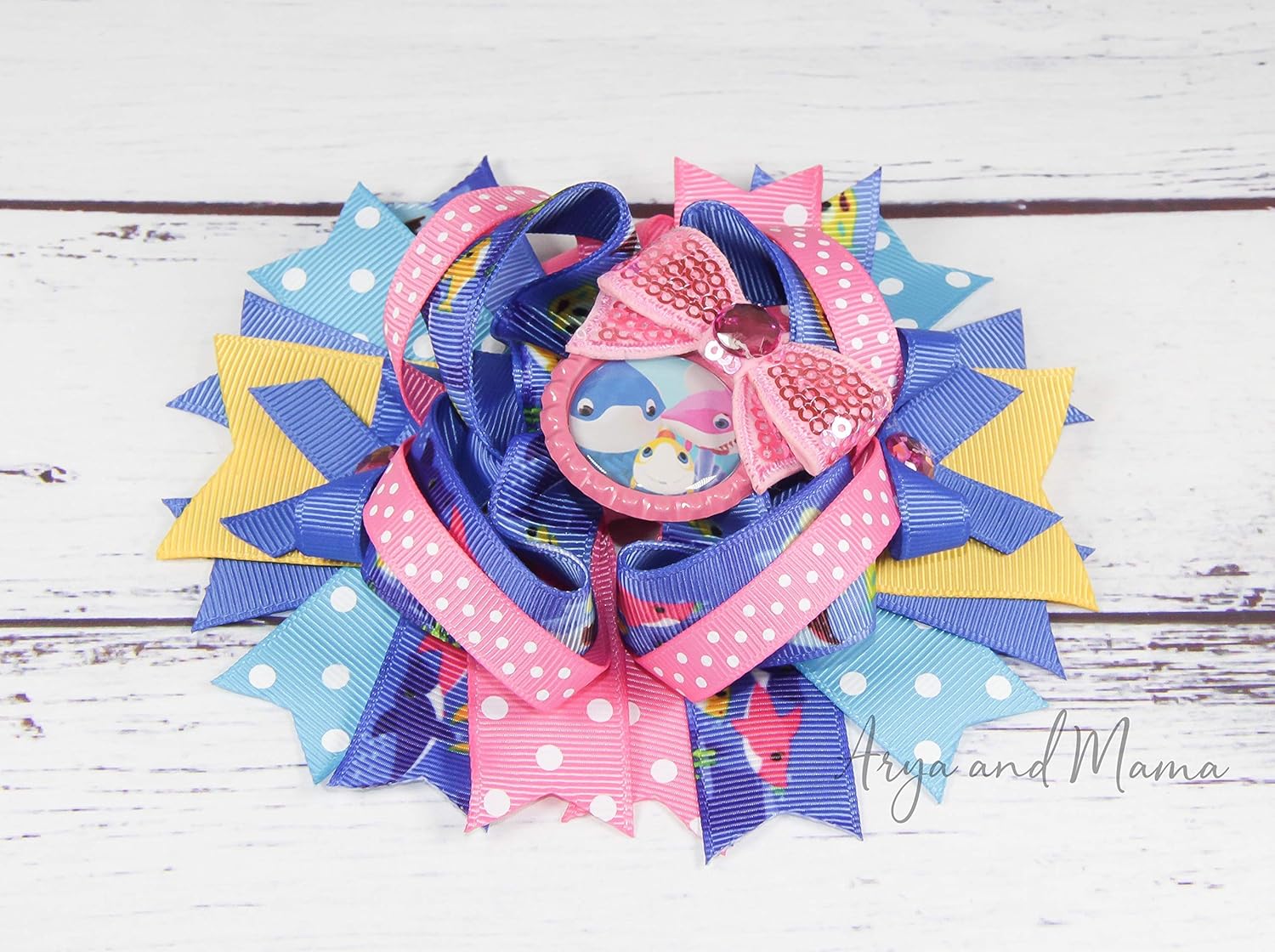 baby shark hair clips