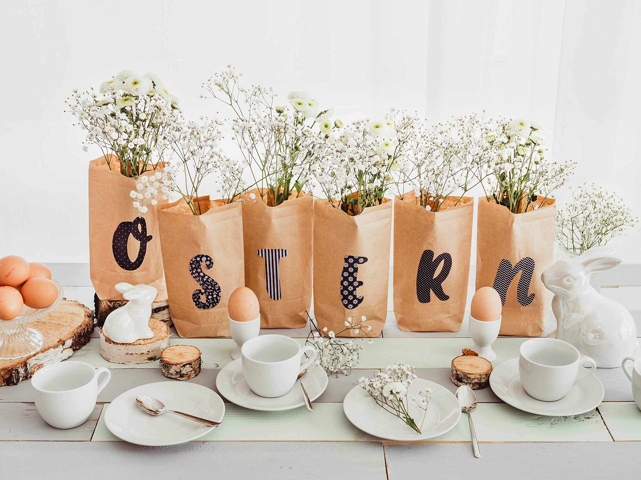 Papierdrachen 12 alternative Easter nests for children - DIY gift bags for Easter - Easter motif black - Easter gifts for children - set of 10