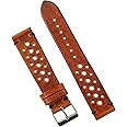 B & R Bands 20mm Cognac Classic Vintage Racing Watch Band Strap - Medium Length