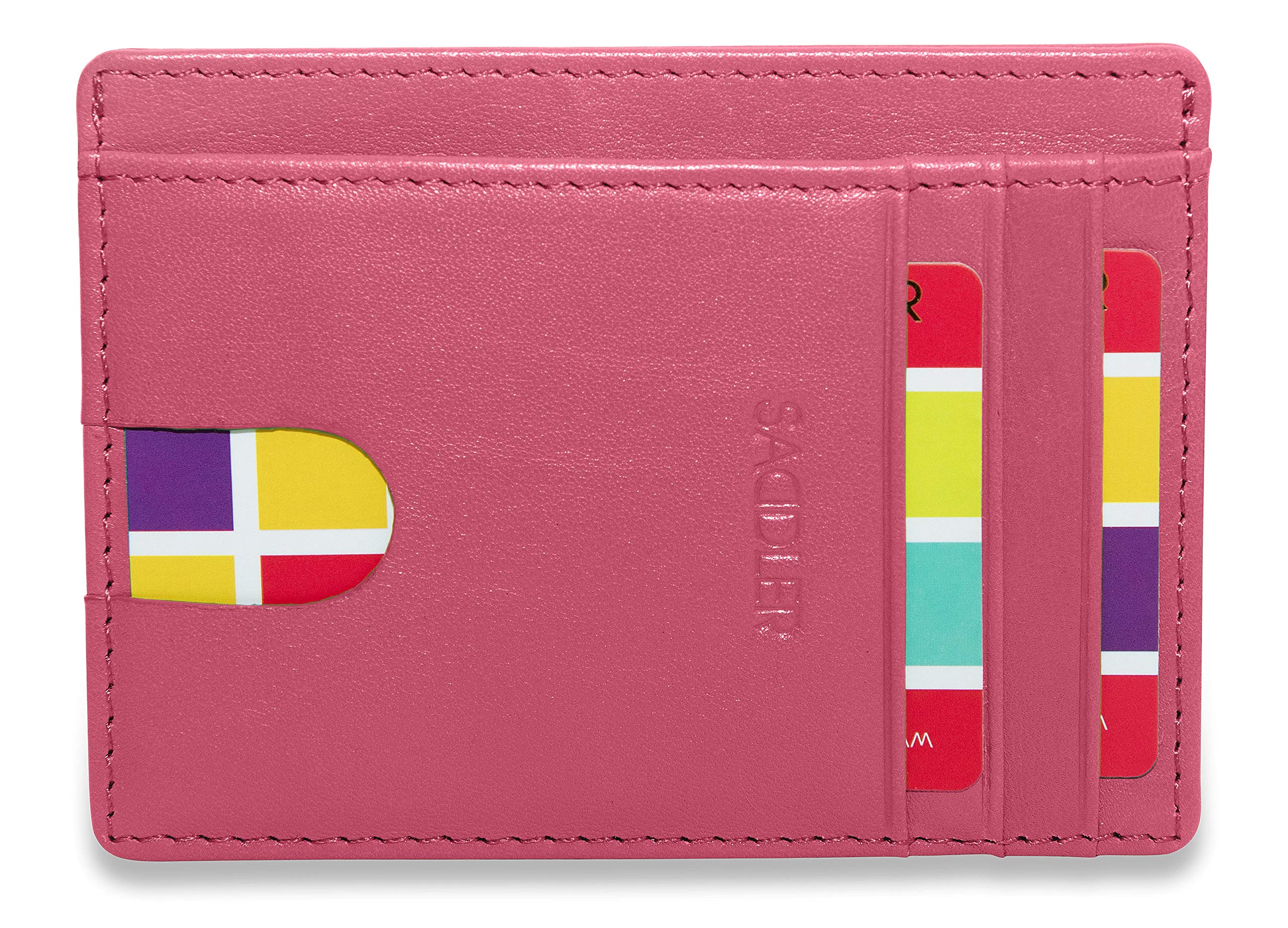 SADDLER "Stella Women's Soft Leather Slim Credit Card & ID Holder | Minimalist RFID Card Wallet | Business & Travel Case | Luxury Gift Box