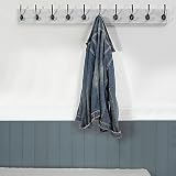 WEBI Wall Mounted Coat Rack 98cm with 10 Hooks Black Rustic Wood Hanger view 5