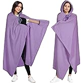 Catalonia Hooded Wearable Blanket Poncho for Adults, Lightweight Fleece Cape with Hand Pockets, Cozy Plush Wrap, Gifts Ideas