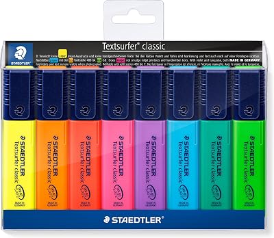 Staedtler Textsurfer Classic Highlighter Pen Wallet of 8 Assorted Neon Colors
