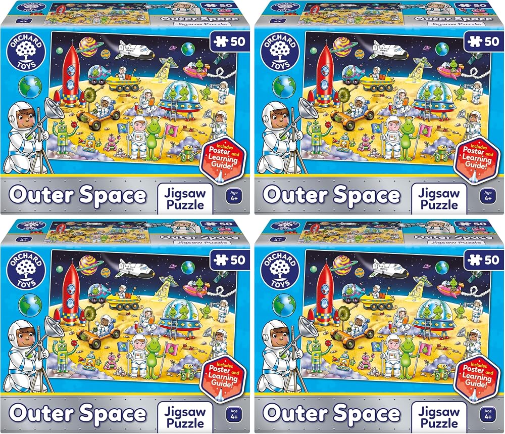 Orchard Toys Outer Space Jigsaw Puzzle 50-Piece Pack of 4 for 4+