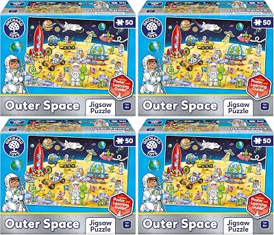 Orchard Toys Outer Space Jigsaw Puzzle 50-Piece Pack of 4 for 4+