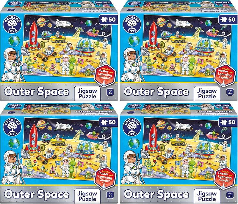 Orchard Toys Outer Space Jigsaw Puzzle 50-Piece Pack of 4 for 4+