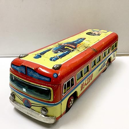 Amazon 鉄人28号 大型 ブリキバス ブリキ玩具 1960年代 当時もの ヨネザワ製 昭和レトロ ロボット ソフビ人形 おもちゃ