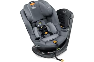 Chicco Fit360 ClearTex Rotating Convertible Car Seat with 360 Degree Rotation for Rear-Facing and Forward-Facing, LeverLock Self-Tensioning Lock System | Titanium/Grey