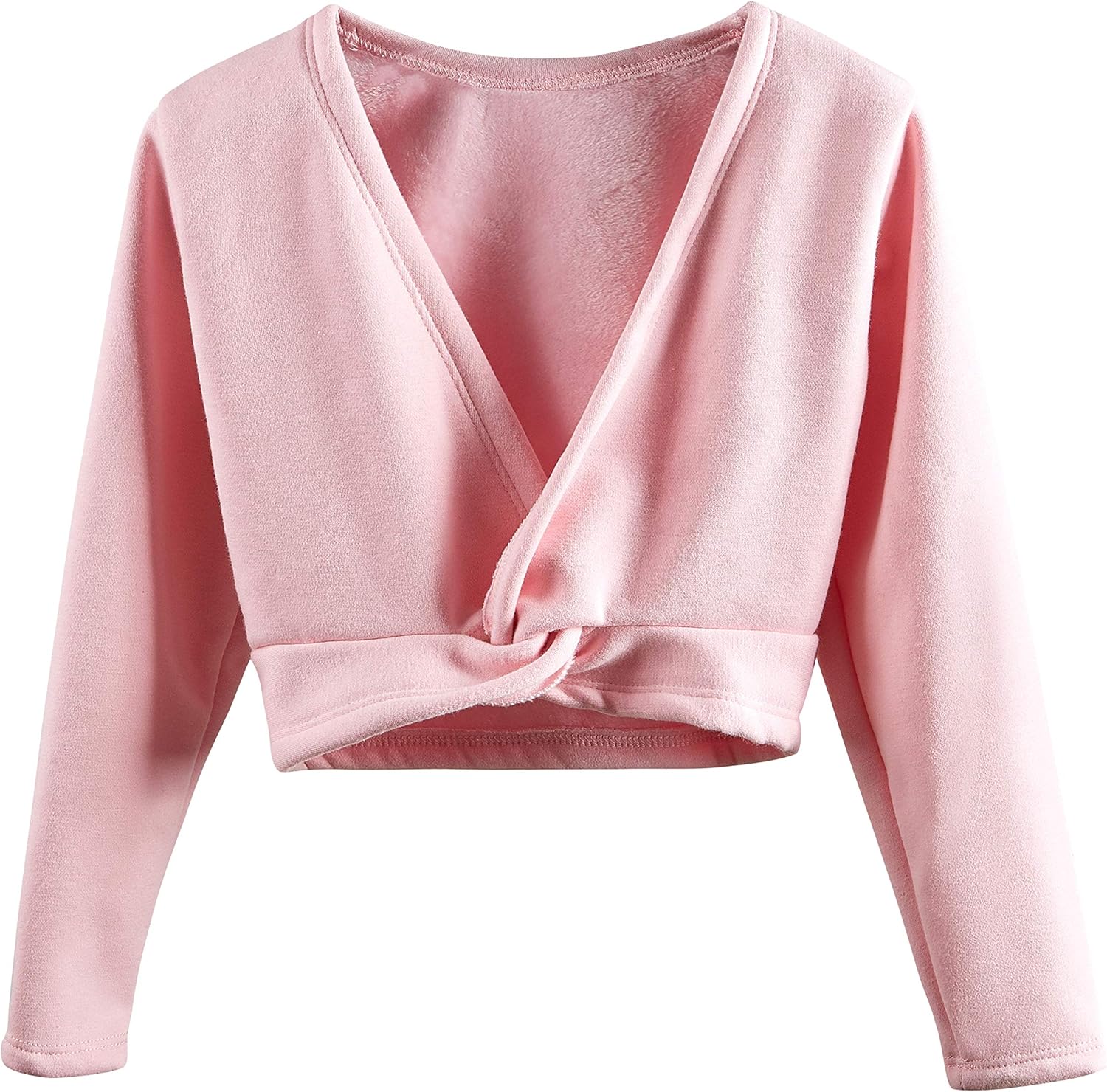 DANSHOW Kids’Long Sleeve Wrap Tops Leotards for Girls Dance Ballet Cardigan Dress: Clothing