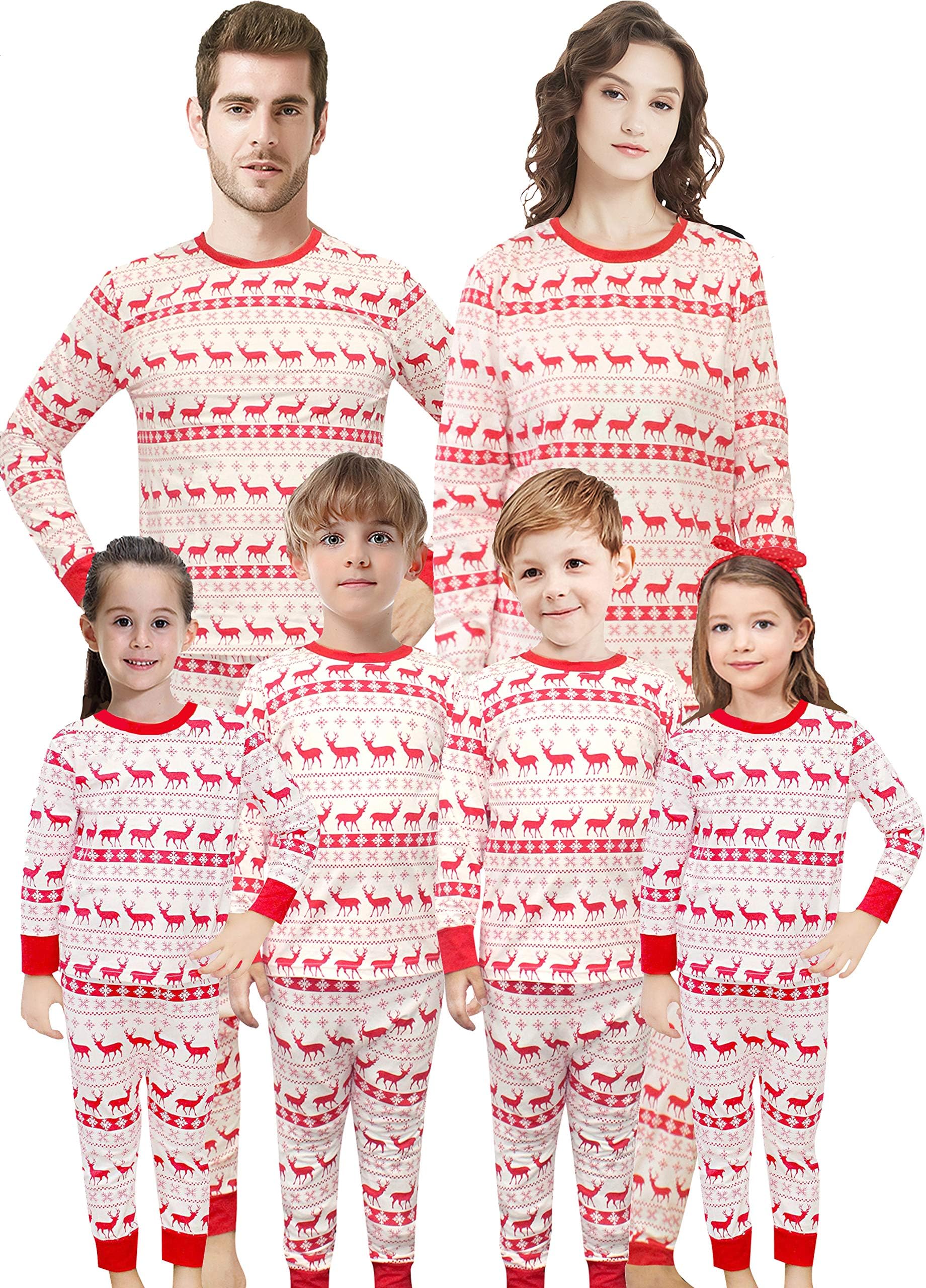 Christmas Family Matching Pajamas Set Santa's Deer Sleepwear for The Family Boys and Girls