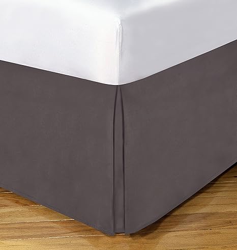 Todays Home Microfiber Bed Skirt Dust Ruffle Classic Tailored Styling 14 Drop King, Grey