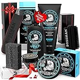 Bossman Big Boss Beard Care Kit for Men - 7 Piece Beard Grooming Kit with Jelly Beard Oil, Beard Conditioner, Beard Balm, MUDstache Wax, Bar Soap, Metal Comb, Brush - Gift Set for Men (Magic)