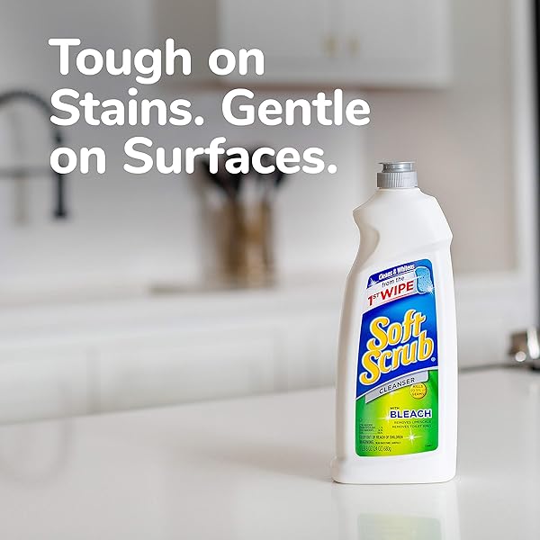 SOFT SCRUB ANTIBACTERIAL MULTI-PURPOSE CLEANSER WITH BLEACH SURFACE CLEANER, 36 FLUID OUNCES
