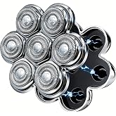 Magnetic 7D Head Shavers for SHPAVVER/Wyklaus/Cyruzi Shaver Head | Universal 7 Head Floating Shaver Replacement Heads for Freebird Head Shaver for Bald Men