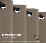 Deconovo Eyelet Door Blackout Curtain 254 x 214 cm Taupe 1 Panel view 6