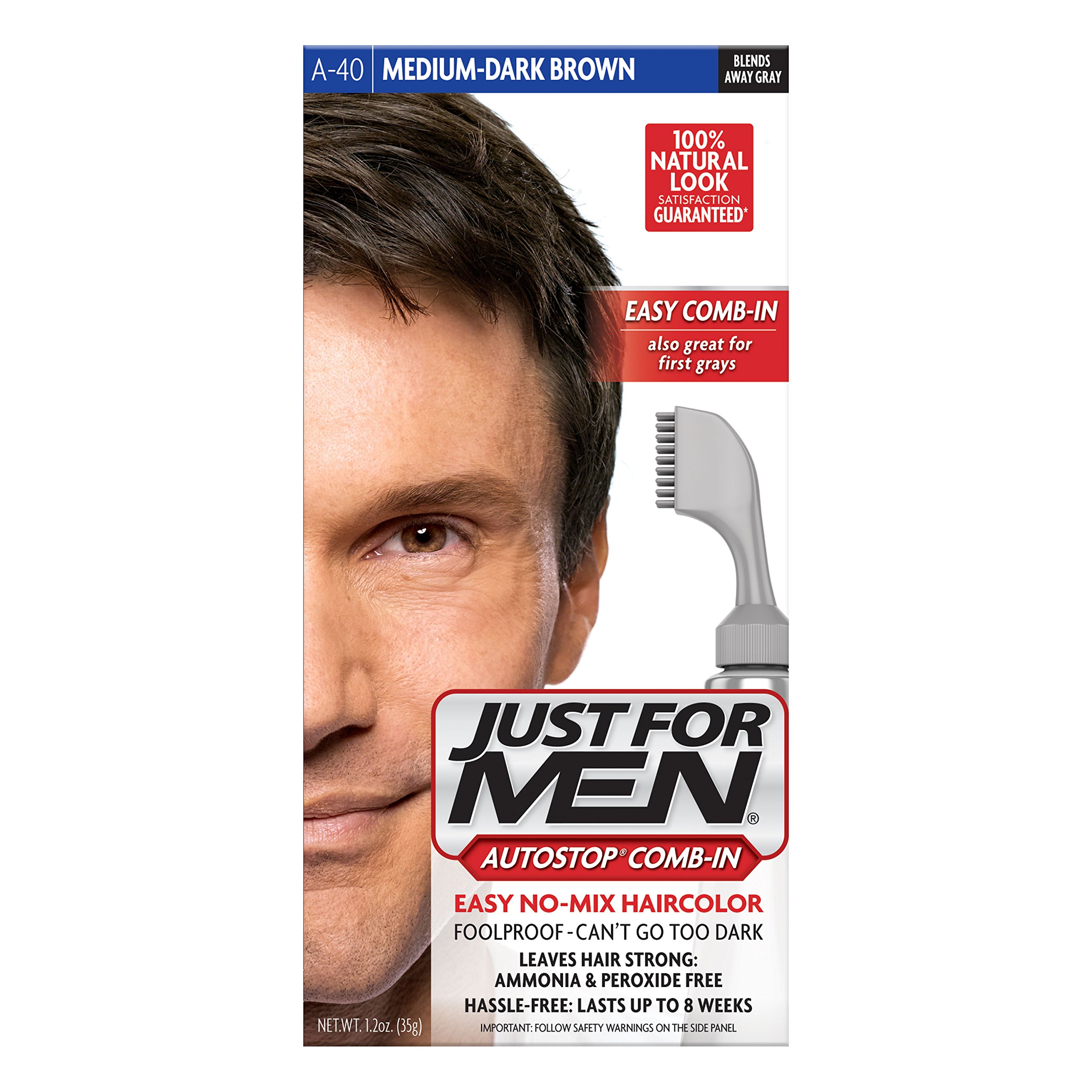 Amazoncom Just For Men AutoStop Mens Comb In Hair Color Dark