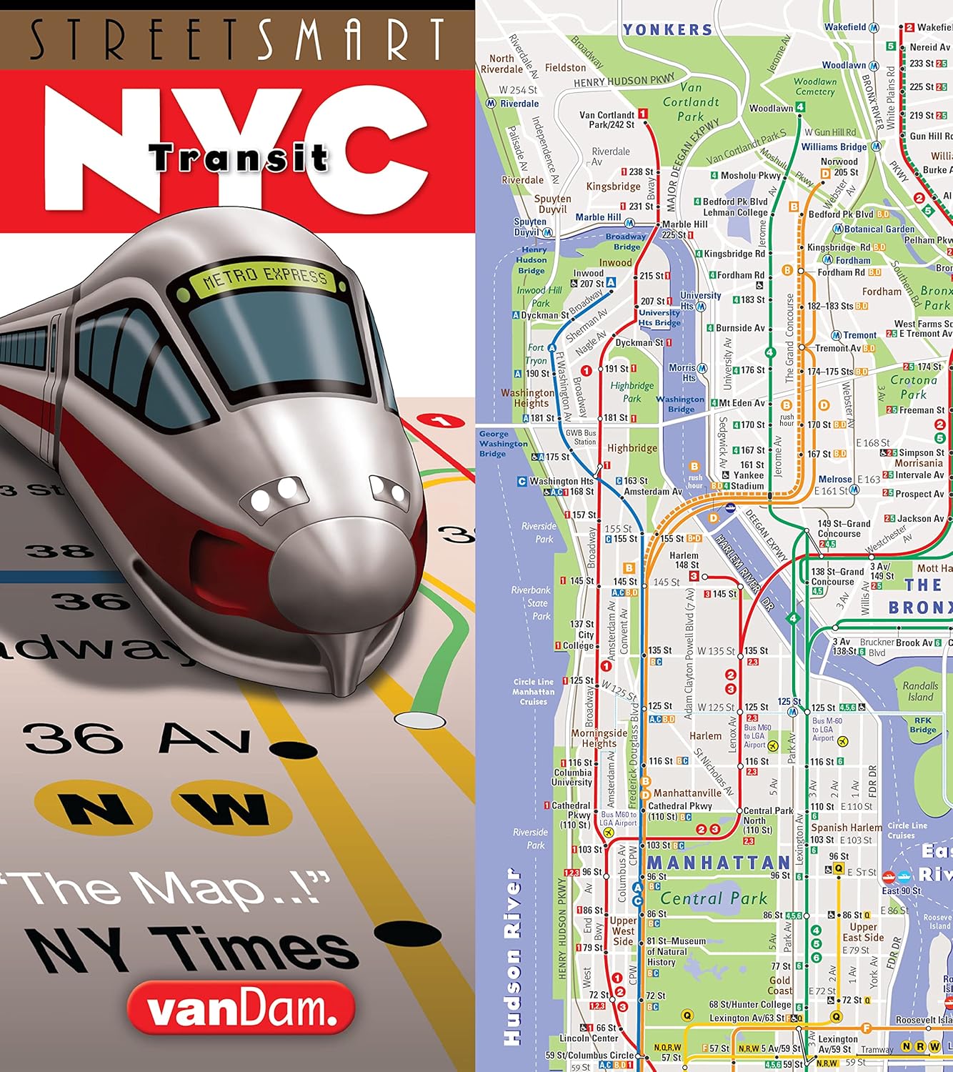 Caribbean - StreetSmart NYC Transit Map by VanDam-Laminated pocket size Transit map w/ subway, bus, ferry and train lines plus attractions in the Five Boros of ... Bronx, Queens & Staten Island, 2024 Edition Map – Folded Map
