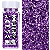 Purple Sanding Sugar Sprinkles, 4.6 oz Edible Sparkling Sugar Crystals for Baking Topping, Cupcakes, Cookies, Ice Cream & Cake Decorating, Wedding Party Easter Halloween Supplies