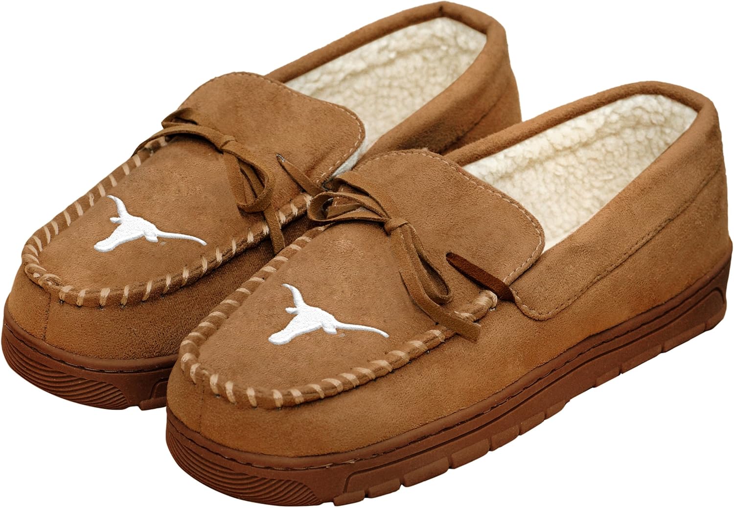 FOCO Mens NCAA College Team Logo Moccasin Slippers : Clothing