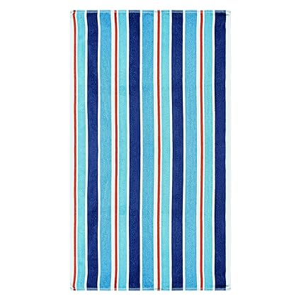 Superior Luxurious 100 Cotton Beach Towels Oversized 34 X 64 Soft Velour Cotton And Absorbent Cotton Terry Thick And Plush Striped Beach Towels