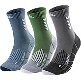 TENYSAF Compression Crew Running Socks: Athletic Socks for Men Women with Cushion,3 Pairs Work Hiking Basketball Sport Socks