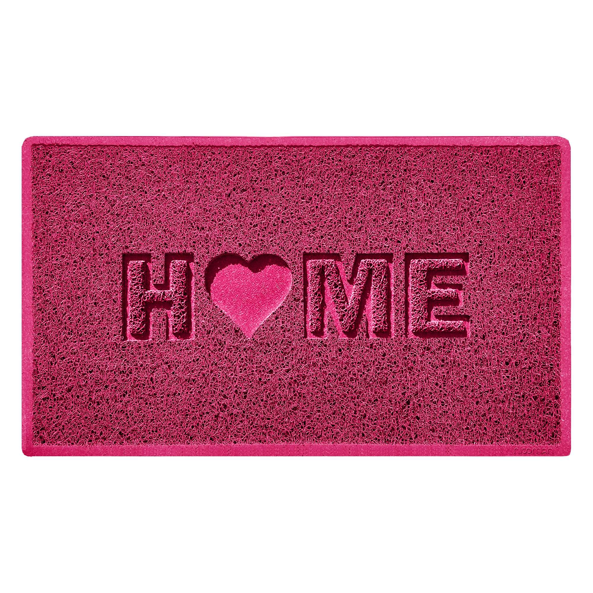 Nicoman LOVE at HOME Doormat 75x44cm - Compassion Pink｜Heavy Duty Non-Slip｜Indoor/Outdoor｜Entrance Barrier Dirt-Trapper Floor Mat｜Home Patio Garden Conservatory Door Mat｜Home Heart