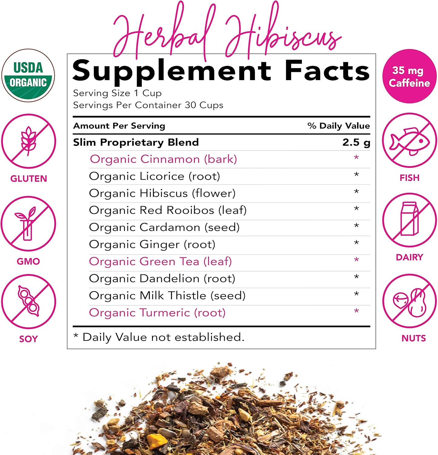 Pink Stork Slim: Sweet Hibiscus Detox Tea + 100% Organic + Supports Metabolism + Weight Loss for Women + Digestion with Green Tea, Women-Owned, 30 Cups: Health & Personal Care
