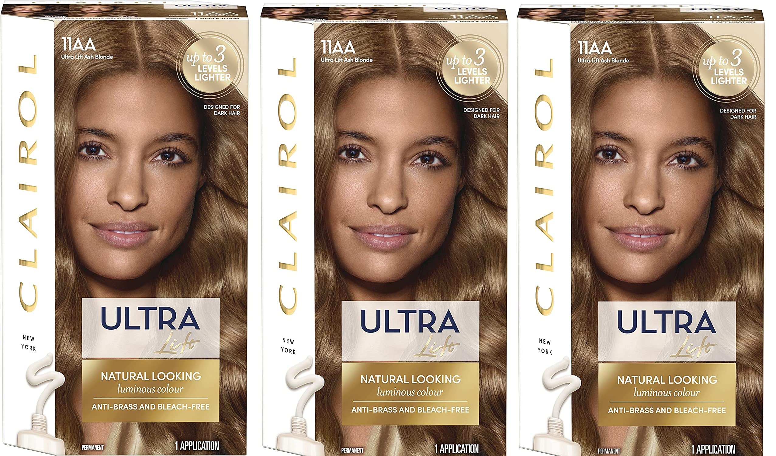 Clairol Nice' n Easy Crème, Natural Looking Oil Infused Permanent Hair Dye Colour 11AA Ultra Lift Ash Blonde 177 ml 3 Pack
