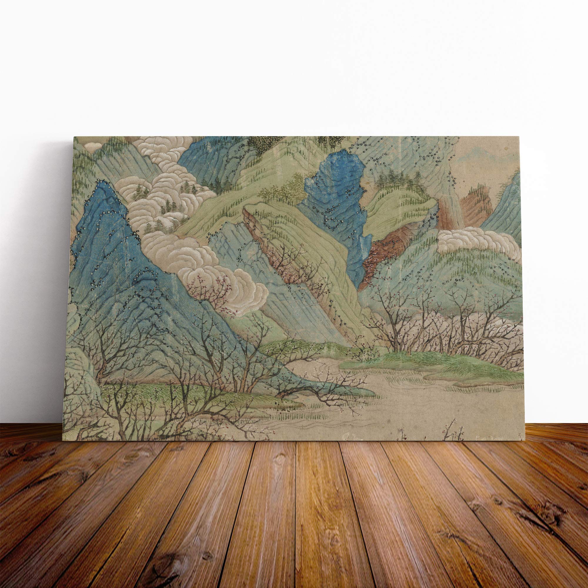 Qiu Ying Chinese Oriental Canvas Print | Gallery Wrapped 30mm Frame Wall Art | 20x14 inches | Ready to Hang | Modern Picture | Living Room Bedroom Lounge Office