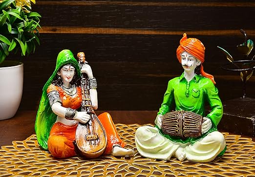 Karigaari India Set of 2 Beautiful Village Rajasthani Couple
