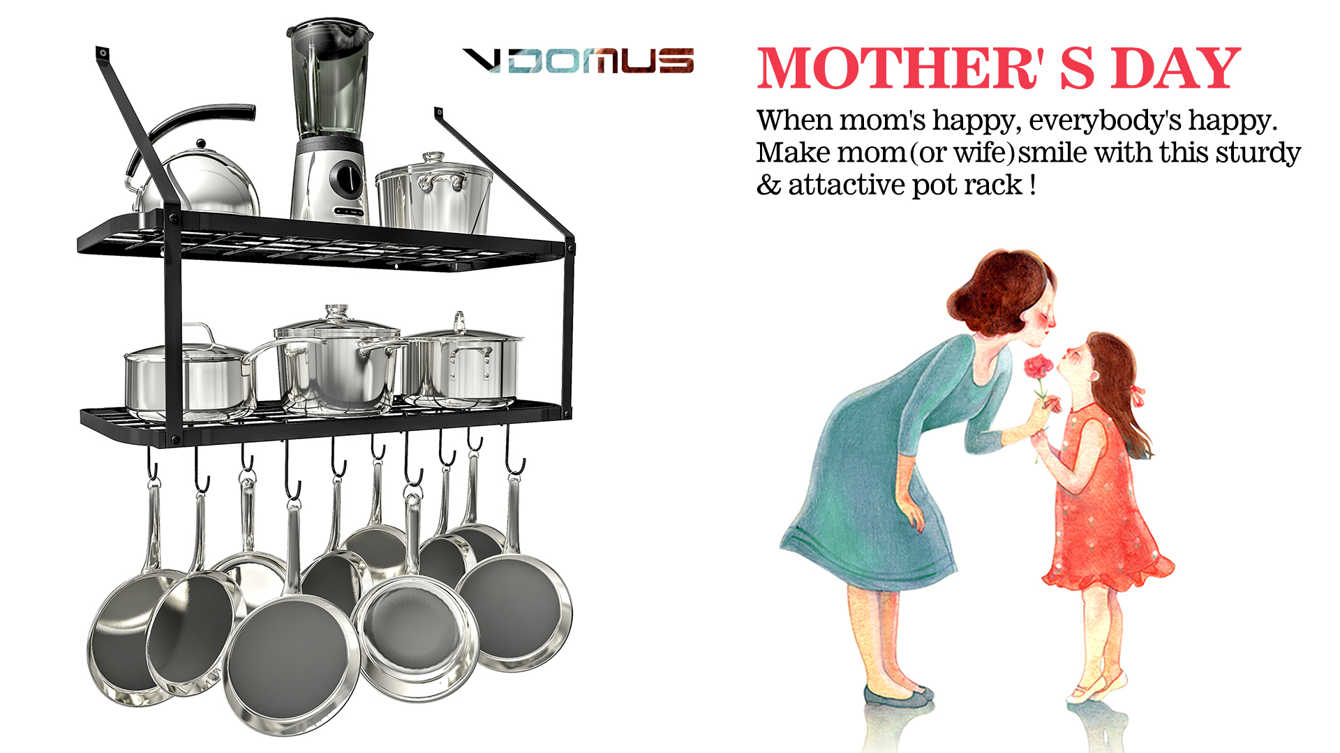 6 VDOMUS+Shelf+Mounted+Hanging+Racks