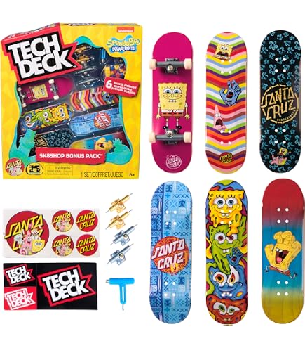 Tech Deck, Godzilla Sk8shop Fingerboard Bonus-Pack, Sammlerstück und anpassbare Mini-Skateboards, Kinderspielzeug ab 6 Jahren