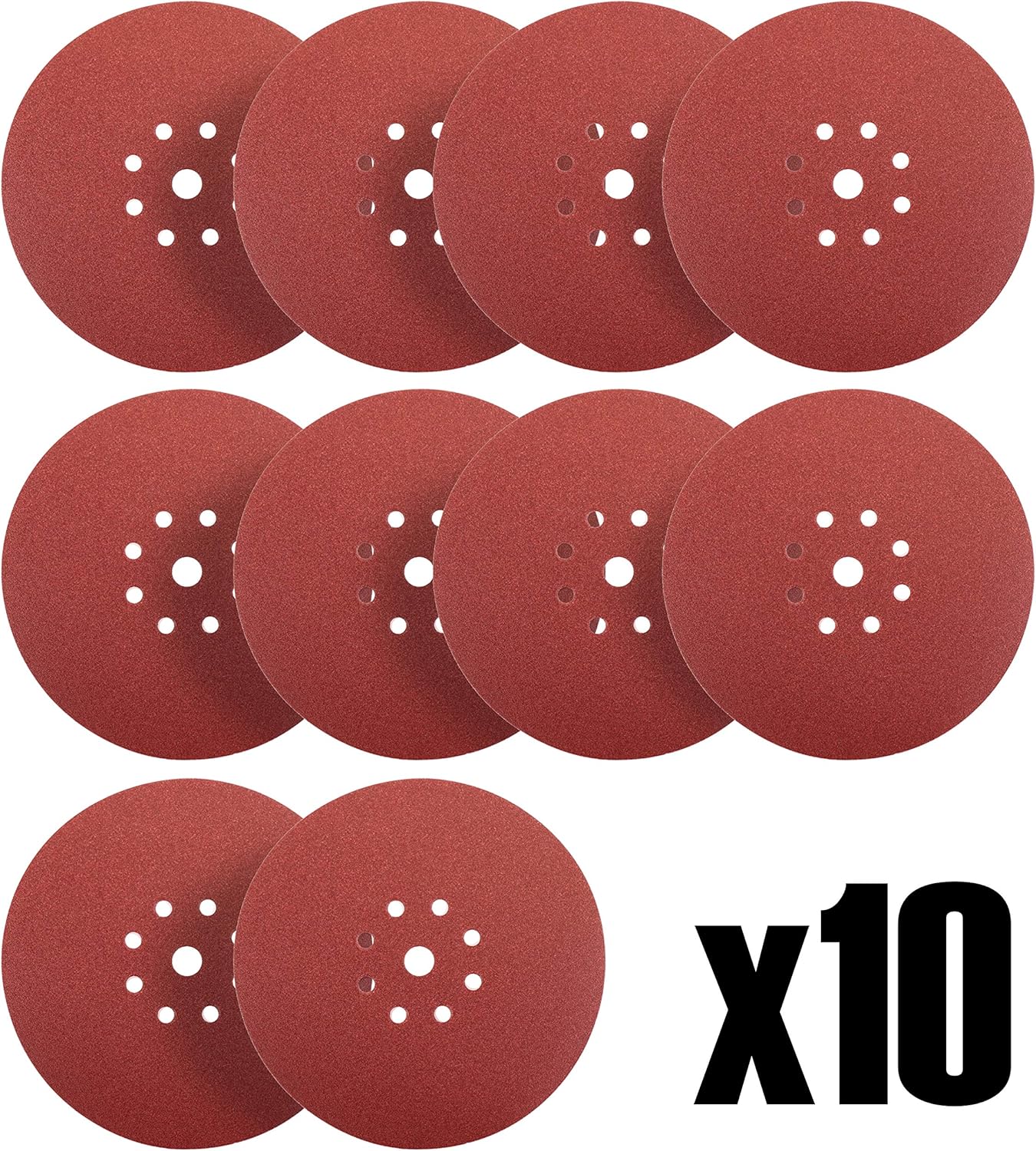 S&R Sandpaper/Sanding Discs/Sand Grinding Paper Set Ø 225mm, 8 Holes, 10pcs. (P 180) Amazon.co