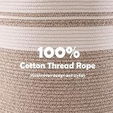 YOUDENOVA Cotton Rope Basket Large 58L 38x50cm Woven Storage Nursery Hamper view 3