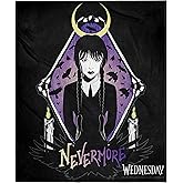 MGM Wednesday Nevermore Super Soft and Cuddly Plush Fleece Throw Blanket
